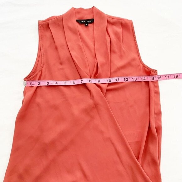 5/$25 New look coral drape front sleeveless tank top - Picture 7 of 8